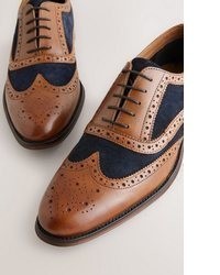 braune Leder Brogues von next