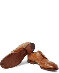 braune Leder Brogues von Officine Creative