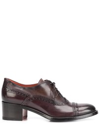 braune Leder Brogues von Santoni