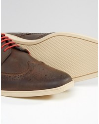 braune Leder Brogues von Base London