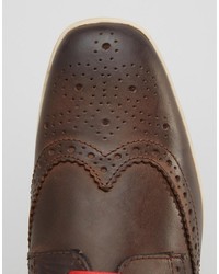 braune Leder Brogues von Base London