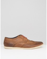 braune Leder Brogues von Base London