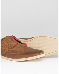 braune Leder Brogues von Base London