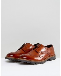 braune Leder Brogues von Base London