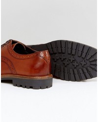 braune Leder Brogues von Base London