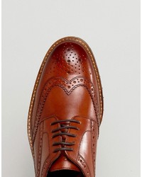 braune Leder Brogues von Base London