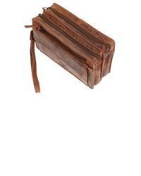 braune Leder Clutch Handtasche von Christian Wippermann