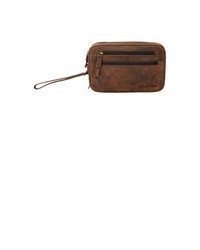 braune Leder Clutch Handtasche von STILORD
