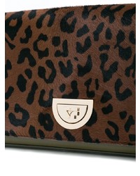 braune Leder Clutch mit Leopardenmuster von Dvf Diane Von Furstenberg