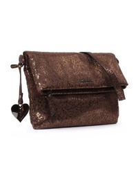 braune Leder Clutch von EMILY & NOAH