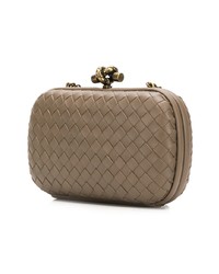 braune Leder Clutch von Bottega Veneta