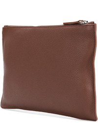 braune Leder Clutch von Jil Sander