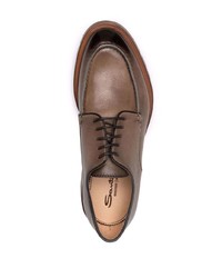 braune Leder Derby Schuhe von Santoni