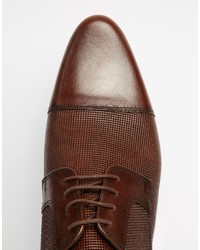 braune Leder Derby Schuhe von Asos