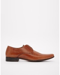 braune Leder Derby Schuhe von Asos