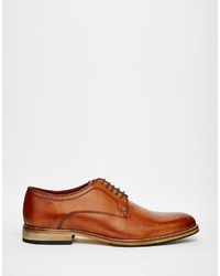 braune Leder Derby Schuhe von Asos