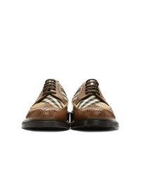braune Leder Derby Schuhe von Burberry