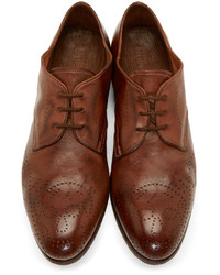 braune Leder Derby Schuhe von Alexander McQueen