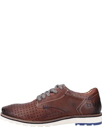 braune Leder Derby Schuhe von Bugatti