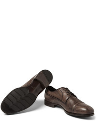 braune Leder Derby Schuhe von Dolce & Gabbana