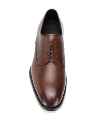 braune Leder Derby Schuhe von Giorgio Armani
