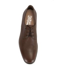 braune Leder Derby Schuhe von Salvatore Ferragamo
