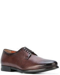 braune Leder Derby Schuhe von Santoni