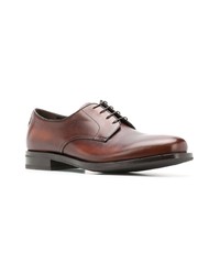 braune Leder Derby Schuhe von Prada