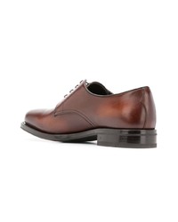 braune Leder Derby Schuhe von Prada