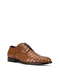 braune Leder Derby Schuhe von Dolce & Gabbana