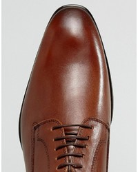 braune Leder Derby Schuhe von Asos