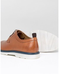 braune Leder Derby Schuhe von Asos