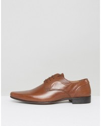 braune Leder Derby Schuhe von Asos