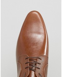 braune Leder Derby Schuhe von Asos