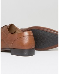 braune Leder Derby Schuhe von Asos