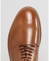 braune Leder Derby Schuhe von Asos