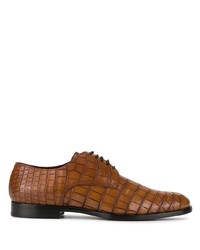 braune Leder Derby Schuhe von Dolce & Gabbana