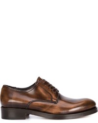 braune Leder Derby Schuhe von DSQUARED2