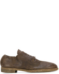 braune Leder Derby Schuhe von Guidi