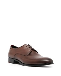 braune Leder Derby Schuhe von Hugo