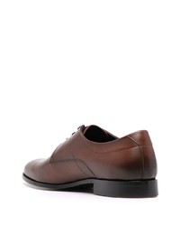 braune Leder Derby Schuhe von Hugo