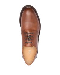 braune Leder Derby Schuhe von Brunello Cucinelli