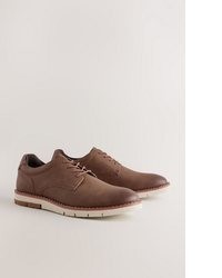 braune Leder Derby Schuhe von next