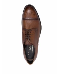 braune Leder Derby Schuhe von Henderson Baracco