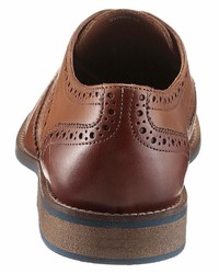 braune Leder Derby Schuhe von PETROLIO