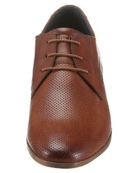 braune Leder Derby Schuhe von PETROLIO