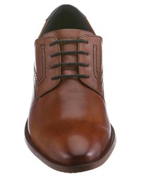 braune Leder Derby Schuhe von PETROLIO