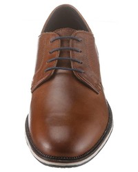 braune Leder Derby Schuhe von PETROLIO