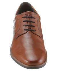 braune Leder Derby Schuhe von PETROLIO
