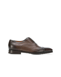 braune Leder Derby Schuhe von Santoni